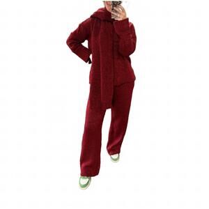 NEW ANAZ 3-piece knit co-ord set in burgundy